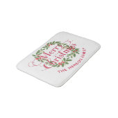 Merry Christmas Holly Berry Wreath Family Badmat (Gekanteld)