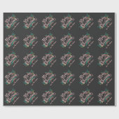 MERRY CHRISTMAS HOLLY BRANCH PERSONALIZED WRAPPING CADEAUPAPIER (Vlak)