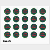 MERRY CHRISTMAS & HOLLY by SHARON SHARPE Ronde Sticker (Vel)