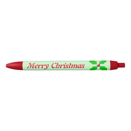 Merry Christmas Holly Custom Pen (Voorkant)