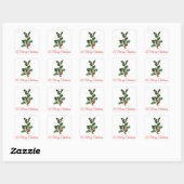 MERRY CHRISTMAS HOLLY ENVELOPE SEAL VIERKANTE STICKER (Vel)