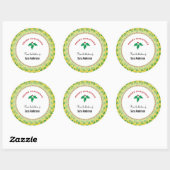 Merry Christmas Holly gepersonaliseerde goodies Ronde Sticker (Vel)