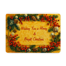 Merry Christmas Holly Magneet