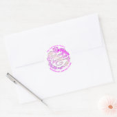 Merry Christmas Holly Wreath RSVP Royal Pink White Ronde Sticker (Envelop)