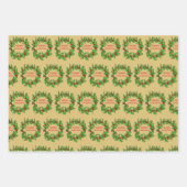 Merry Christmas Holly Wreath With Berries  Inpakpapier Vel (Voorkant 3)