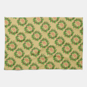 Merry Christmas Holly Wreath With Berries  Theedoek (Horizontaal)