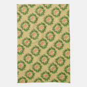 Merry Christmas Holly Wreath With Berries  Theedoek (Verticaal)