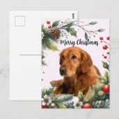 Merry Christmas Hondenliefhebber Golden Retriever Briefkaart (Voorkant / Achterkant)