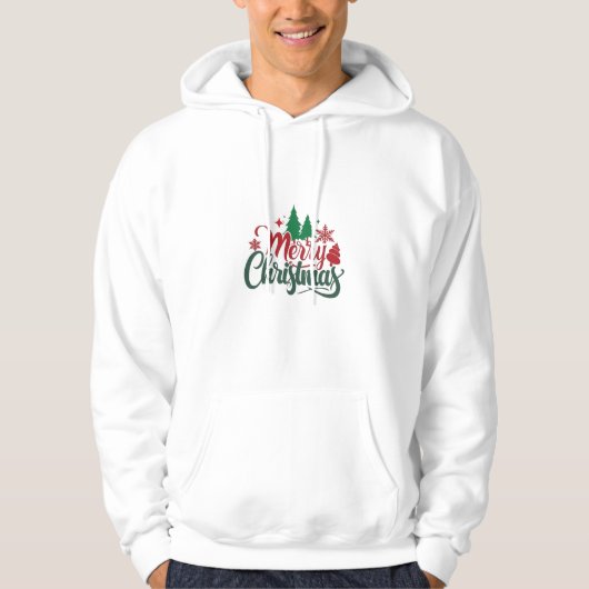 Merry Christmas Hoodie – Festive Holiday Tree (Voorkant)