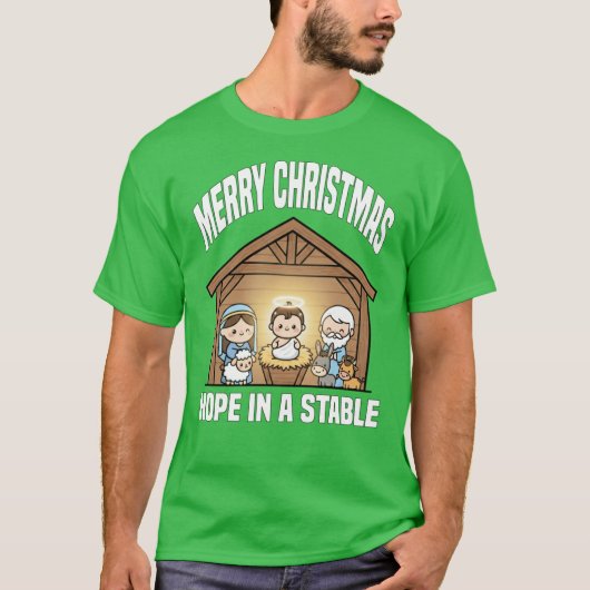 MERRY CHRISTMAS HOPE IN A STABLE Ba boy T-shirt (Voorkant)