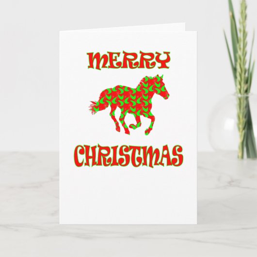 Merry Christmas Horse Design Wenskaart Kaart (Voorkant)