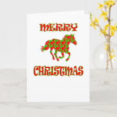 Merry Christmas Horse Design Wenskaart Kaart (Gele Bloem)