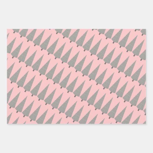 Merry Christmas Houndstooth Pink Inpakpapier Vel (Voorkant 3)