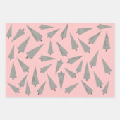 Merry Christmas Houndstooth Pink Inpakpapier Vel (Voorkant 2)