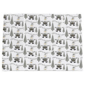 Merry Christmas Houndstooth Santa Groot Cadeauzakje (Voorkant)