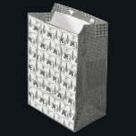 Merry Christmas Houndstooth Santa Medium Cadeauzakje<br><div class="desc">Patroon</div>