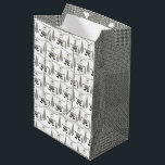 Merry Christmas Houndstooth Santa Medium Cadeauzakje<br><div class="desc">Patroon</div>