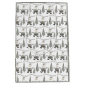 Merry Christmas Houndstooth Santa Medium Cadeauzakje (Voorkant)