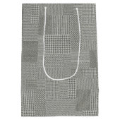 Merry Christmas Houndstooth Santa Medium Cadeauzakje (Achterkant)