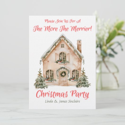 Merry Christmas House Party  Kaart (Staand voorkant)