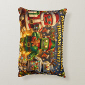 Merry Christmas human unit funny robot holiday pre Accent Kussen (Achterkant (Verticaal))