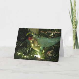 Merry Christmas Hummingbird Ornament Feestdagen Kaart