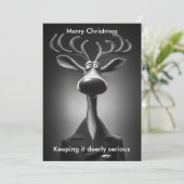 Merry Christmas Humor Reindeer Holidays greeting  Feestdagenkaart (Staand voorkant)