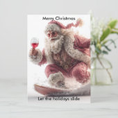 Merry Christmas Humor Santa | Holidays greeting  Feestdagenkaart (Staand voorkant)