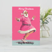 Merry Christmas Humor Santa | Holidays greeting  Feestdagenkaart (Staand voorkant)