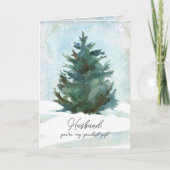 Merry Christmas Husband Greatest Gift Winter Tree Kaart (Voorkant)