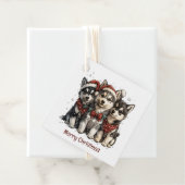 Merry Christmas Husky Dogs Bedankjes Labels (In situ)