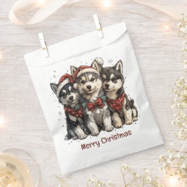Merry Christmas Husky Dogs Bedankzakje