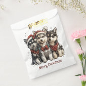 Merry Christmas Husky Dogs Bedankzakje (Gezegeld)