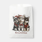 Merry Christmas Husky Dogs Bedankzakje (Voorkant)