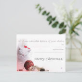 Merry Christmas I.O.U een kitten Feestdagenkaart (Staand voorkant)