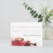 Merry Christmas I.O.U. een puppy Feestdagenkaart (Staand voorkant)