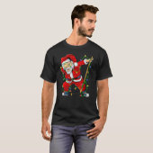 Merry Christmas Ice Hockey Dabbing Santa Claus Hoc T-shirt (Voorkant volledig)