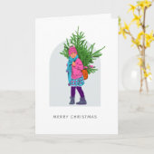 Merry Christmas - Illustrated Folded Card Kaart (Gele Bloem)