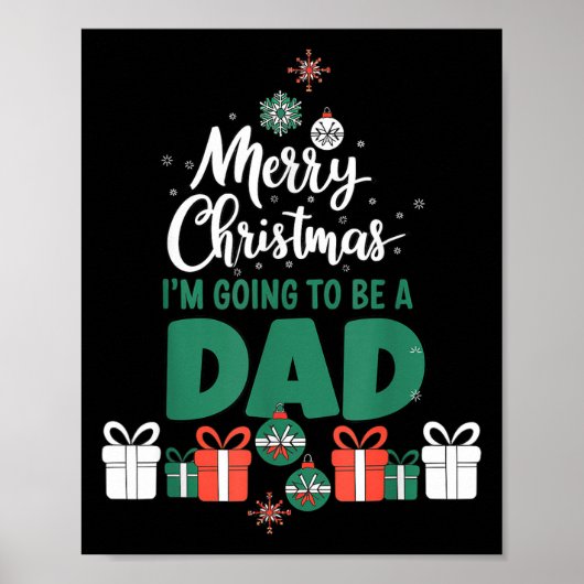 Merry Christmas I'm Going To Be A Dad Pregnant Wif Poster (Voorkant)