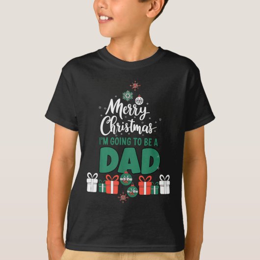 Merry Christmas I'm Going To Be A Dad Pregnant Wif T-shirt (Voorkant)