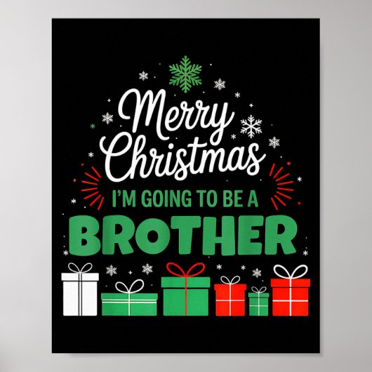 Merry Christmas I'm Going To Be An Brother Pregnan Poster (Voorkant)