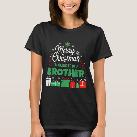 Merry Christmas I'm Going To Be An Brother Pregnan T-shirt (Voorkant)