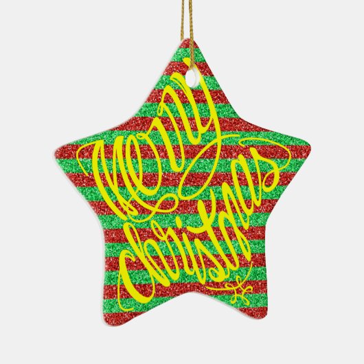 Merry Christmas in 8 langs and Happy Holiday Keramisch Ornament (Rechts)