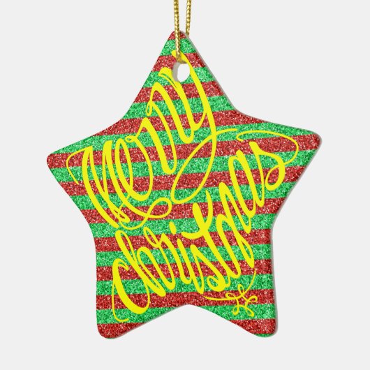 Merry Christmas in 8 langs and Happy Holiday Keramisch Ornament (Links)