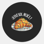 Merry Christmas In French _ Croissant Joyeux Noel  Ronde Sticker (Voorkant)