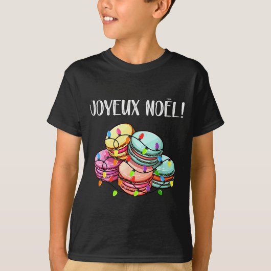 Merry Christmas In French _ Macarons Joyeux Noel  T-shirt (Voorkant)
