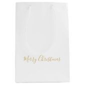 Merry Christmas in Gold, or Your Message Medium Cadeauzakje (Voorkant)