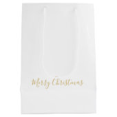 Merry Christmas in Gold, or Your Message Medium Cadeauzakje (Achterkant)