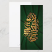 Merry Christmas in goldener Ornament Schrift Feestdagenkaart (Voorkant / Achterkant)