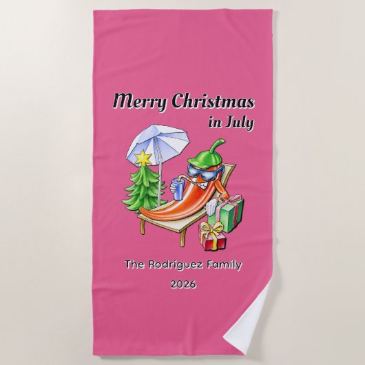 Merry Christmas in July Custom Family Summer Party Strandlaken (Voorkant)